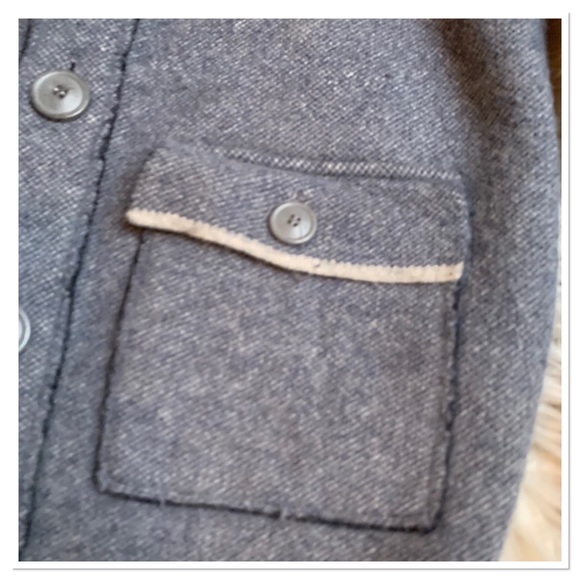 Emozioni Uomo Italian Wool Button Up Sweater Jacket Blue Gray Size Large - Picture 3 of 7